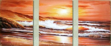 agp0722 triptych seascape Oil Paintings